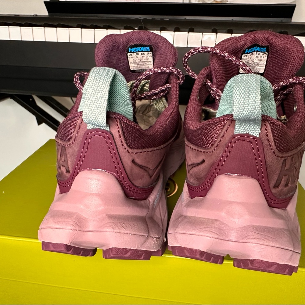 Hoka Women's Burgundy and Pink Athletic / Hiking Shoes - Picture 3 of 5